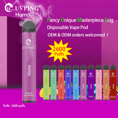 2600 पफ डिस्पोजेबल Vape बार धातु सामग्री 12 रंग ई सिगरेट Vape डिवाइस: